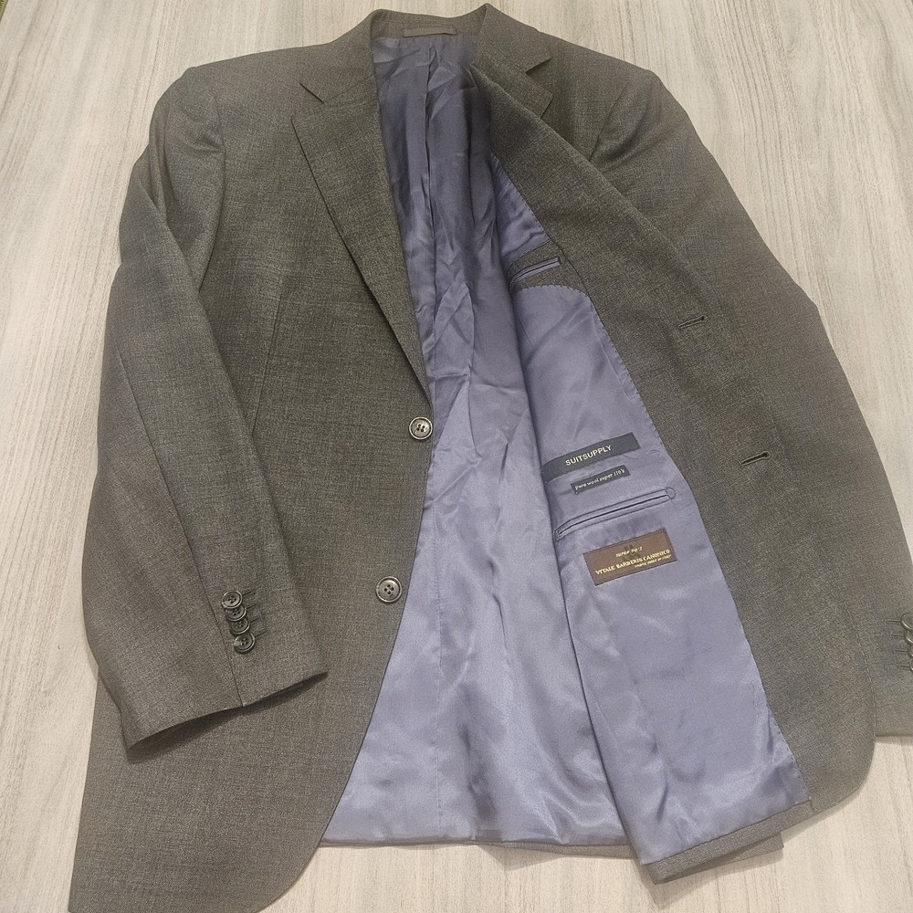 Suitsupply Suit Jacket Blazer Mens 40R Gray Wool Vitale‎ Barberis Canonico